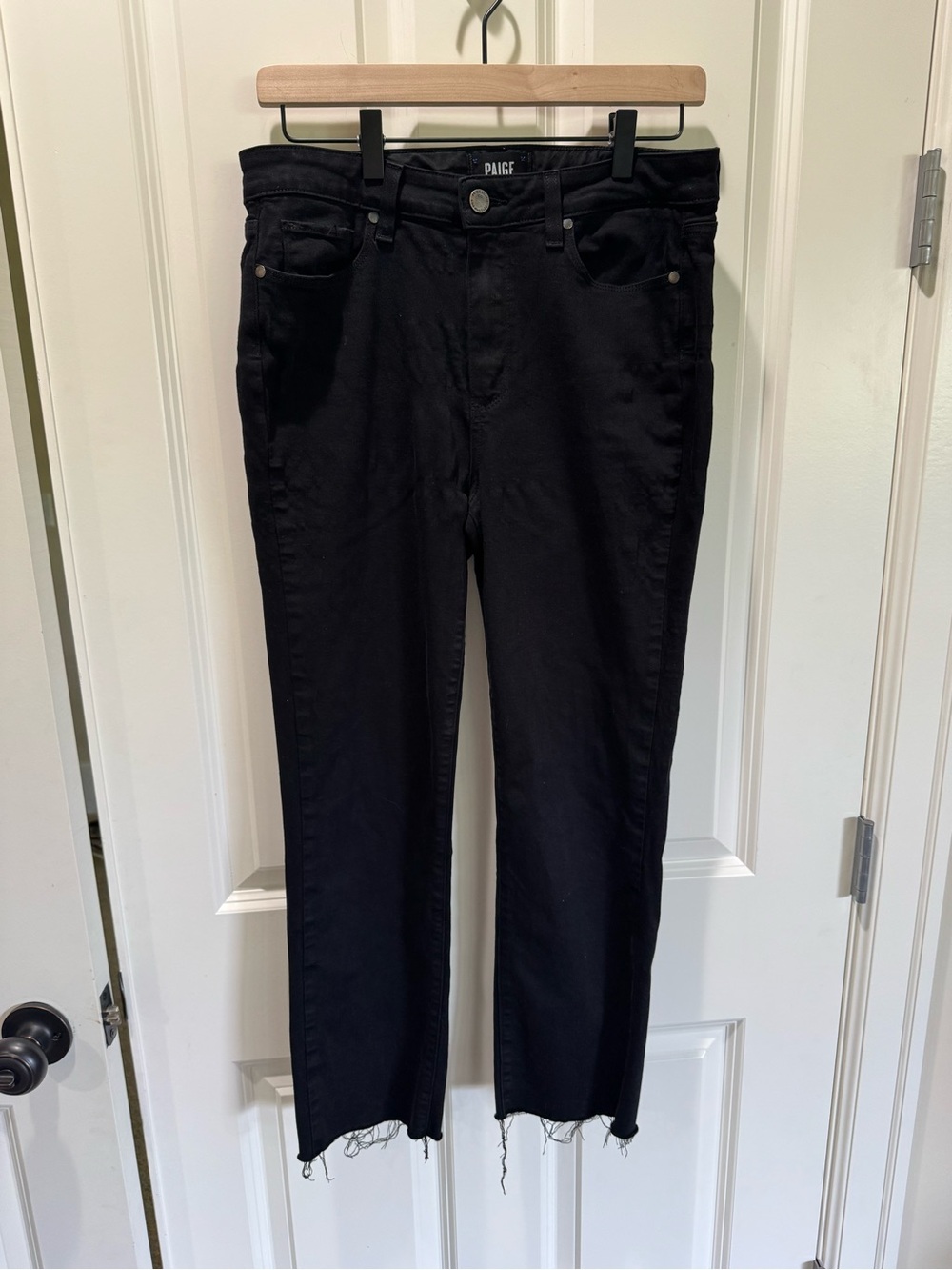 PAIGE Hoxton Straight Cropped Raw-Hem Jeans